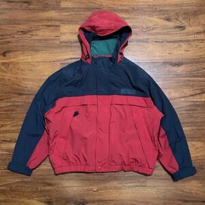 Vintage Eddie Bauer Jacket Color Block Winter Rain Coat Mens Size XL Heavy Duty